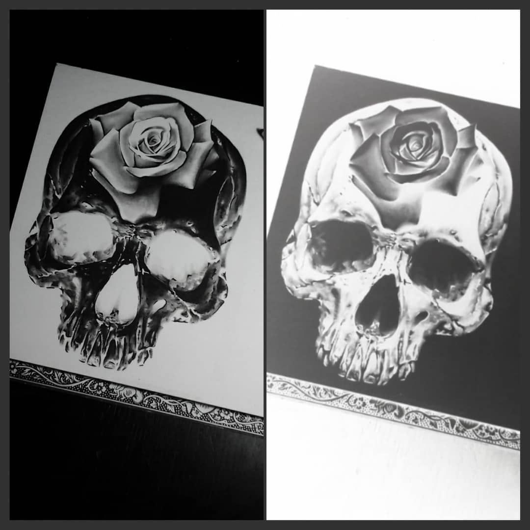 Finally done with my "negative" skull....looking forward to tattoo it, cause it'