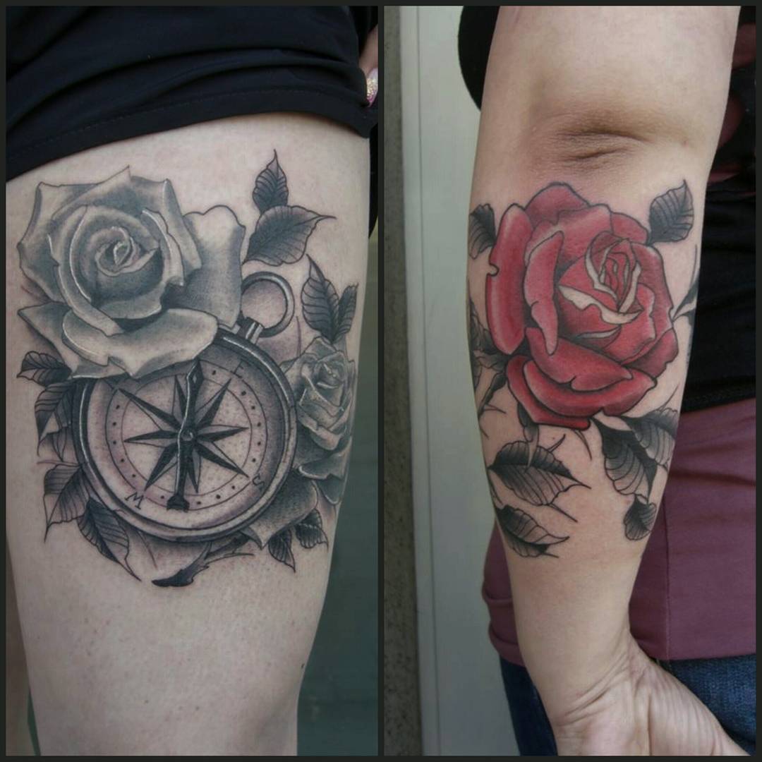 I always love to do roses #germantattooers #tattooworkers #tattoo #traditionalta