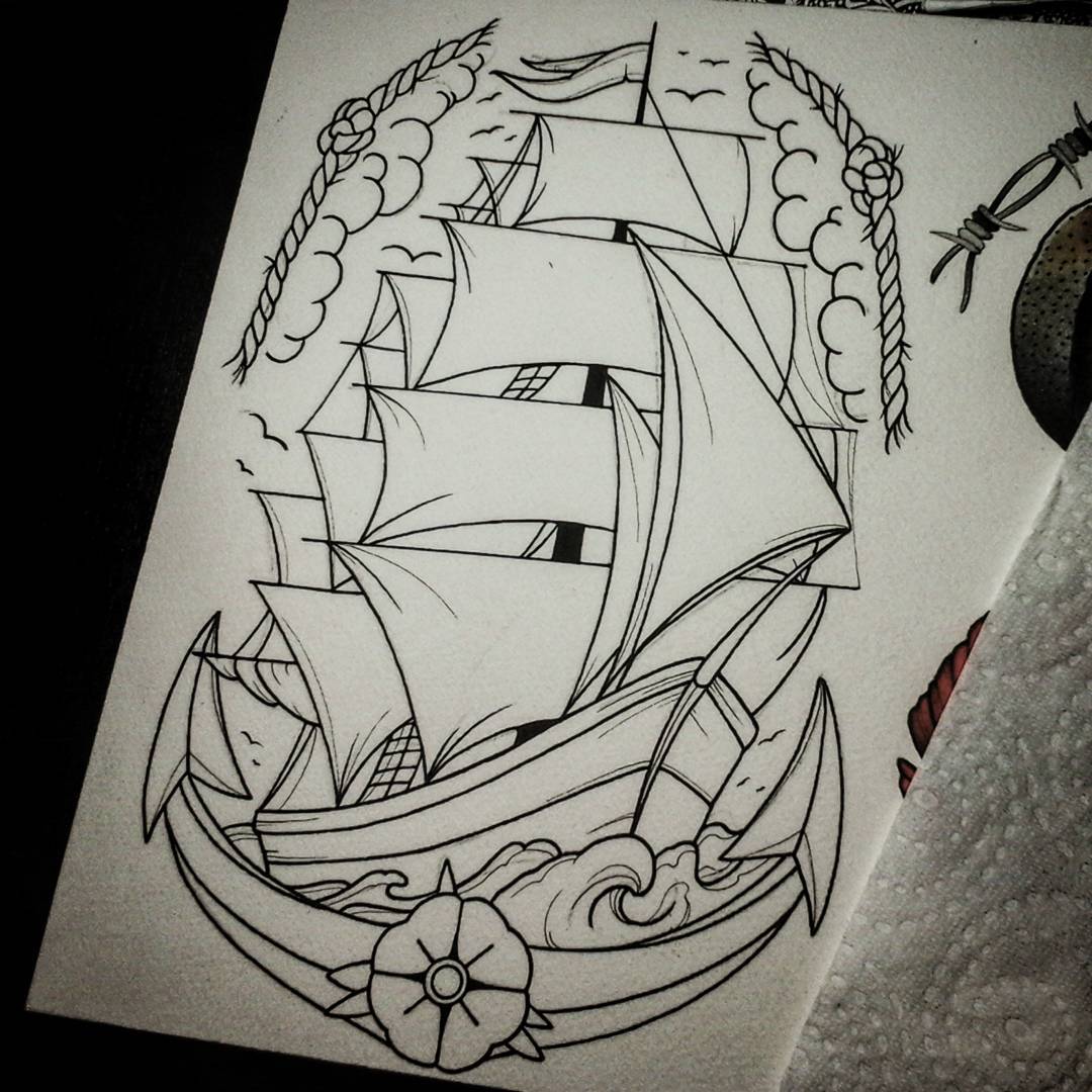 Latenight-line-drawing from yesterday, can't wait to color it
#germantattooers #
