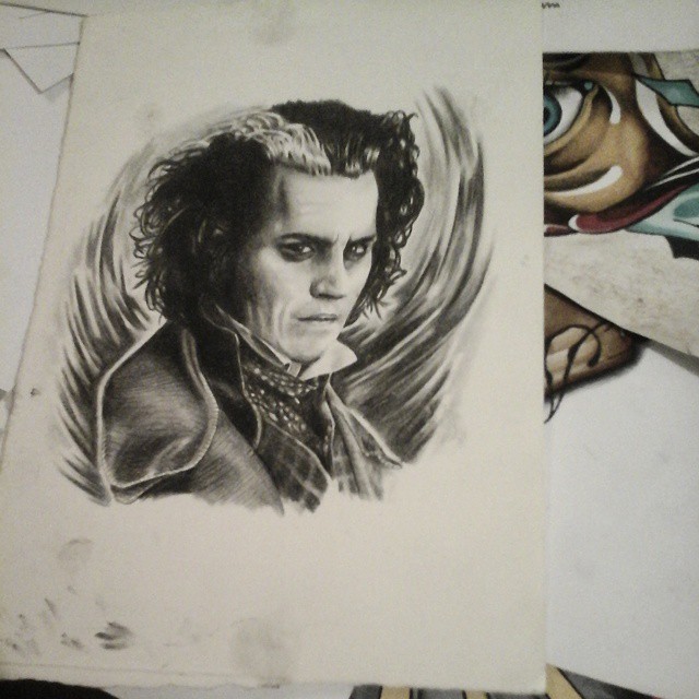 Old polychromodrawing of the great sweeny todd #drawing #sweenytodd #polychromo