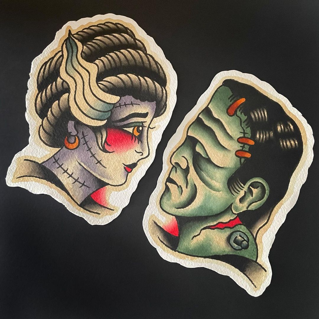 11 Frightening Frankenstein Tattoos Design Press